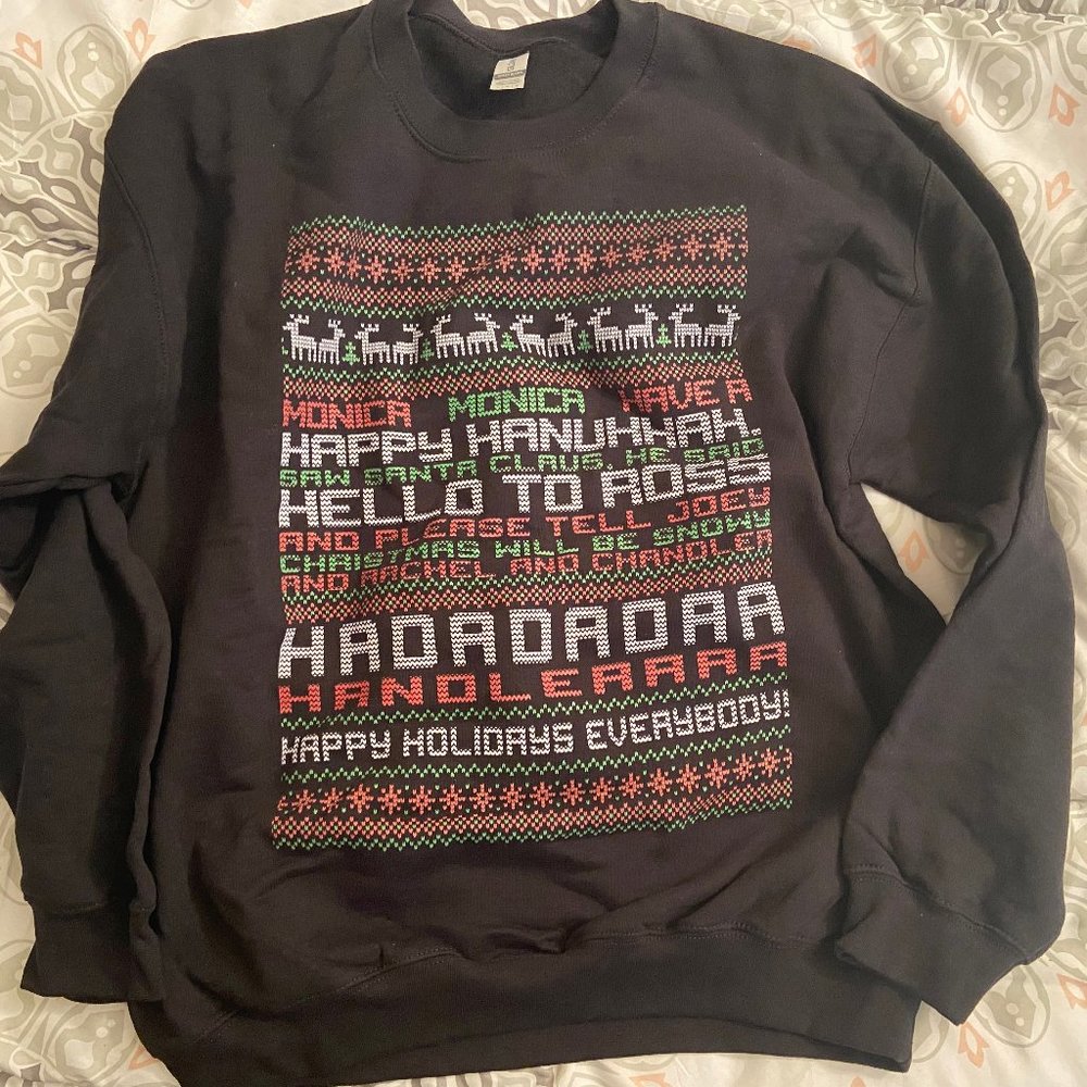 FRIENDS TV Show Ugly Christmas Sweatshirt Large Phoebe's Song New no Tags